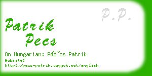 patrik pecs business card